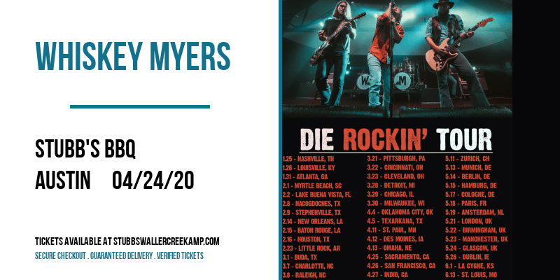 Whiskey Myers at Stubb's BBQ tickets Whiskey Myers at Stubb's BBQ