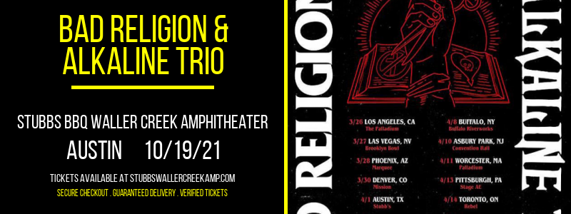 Bad Religion & Alkaline Trio at Stubbs BBQ Waller Creek Amphitheater